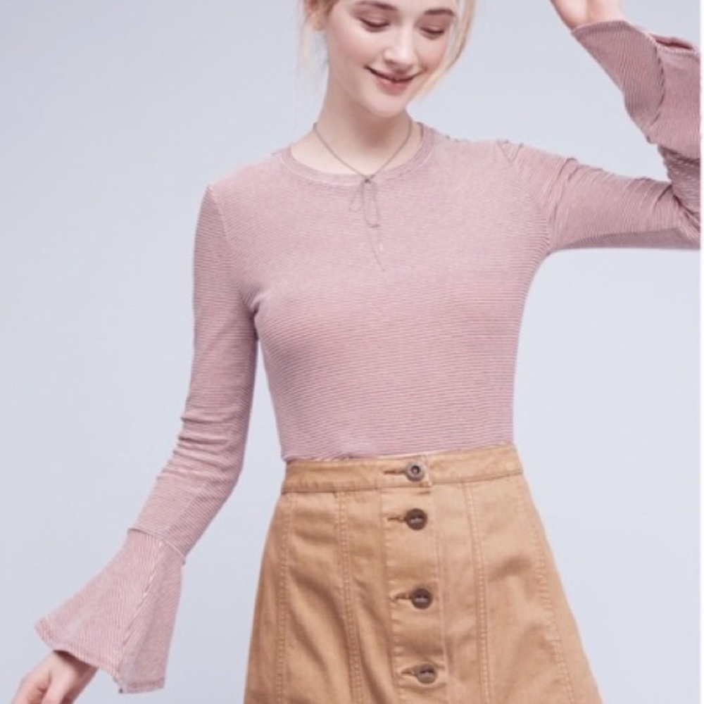 Anthropologie Ro & De Toastworthy Bell Sleeve Top